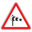 Дорожный знак 1.29 «Боковой ветер» (металл 0,8 мм, I типоразмер: сторона 700 мм, С/О пленка: тип В алмазная)